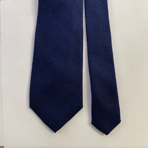 PRADA Size One Size Navy Woven Silk Tie